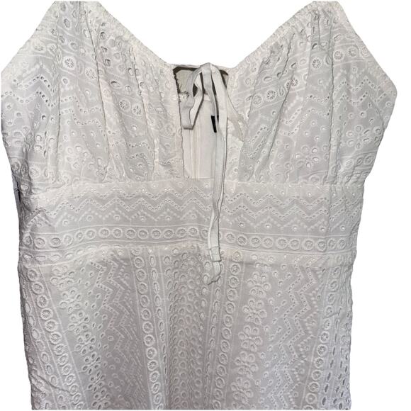 NEW Lulu's Adored Aura White Eyelet Cutout Midi Dress Size Small NWT - Picture 2 of 6